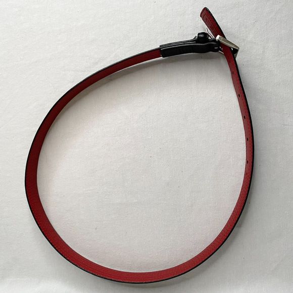 Dockers Belt Medium Black Full Grain Leather Mulit Linear Stitch Detail - Picture 5 of 11